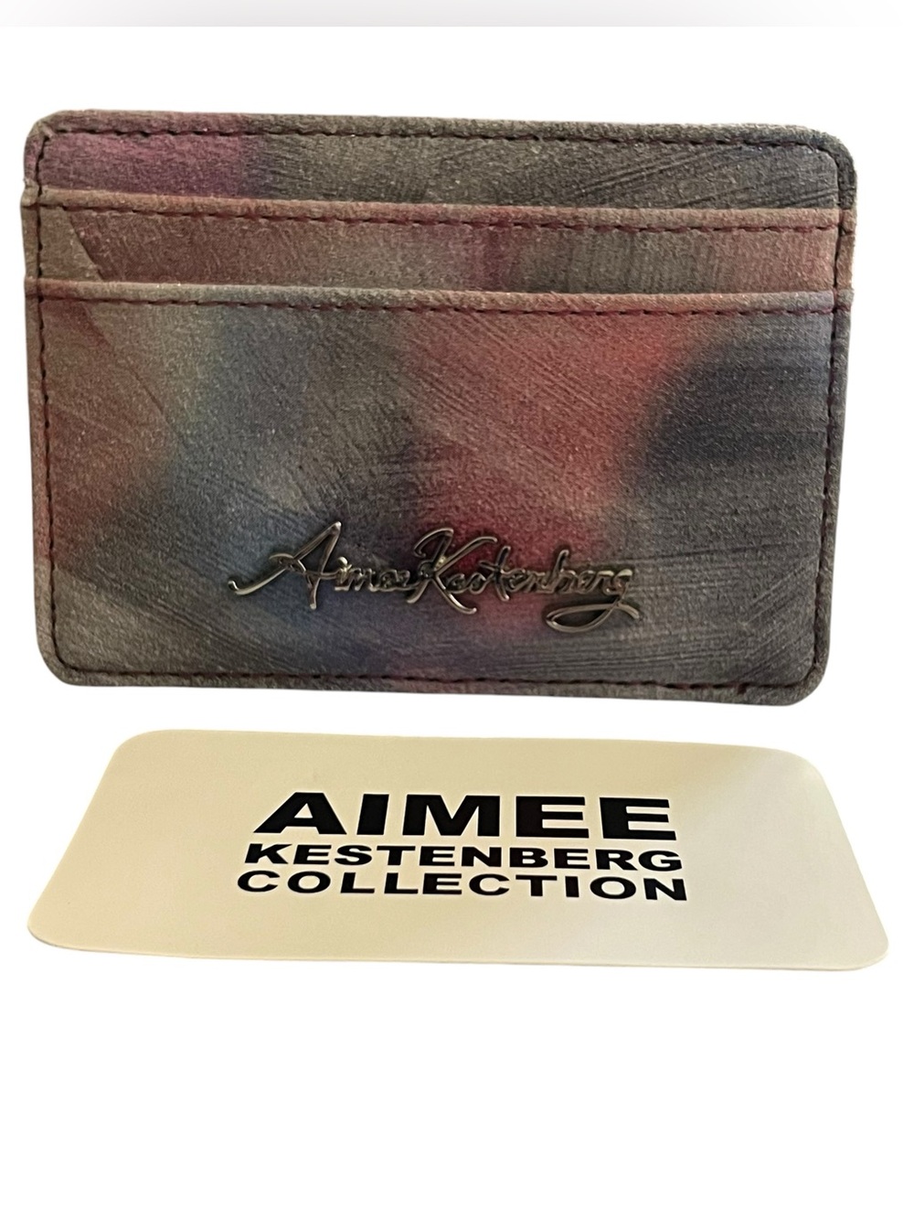 Aimee Kestenberg Multicolored‎ Suede Textured Card Case - Like New